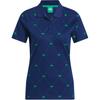 Adidas Originals Trefoil SS25 Originals Fashion Comfortable Versatile Short Sleeve Polo Shirt Women Tops Night-Blue Green JM8266