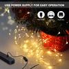 12m 120 LEDli chiroqlar USB IP65 suv o'tkazmaydigan iliq oq uchun