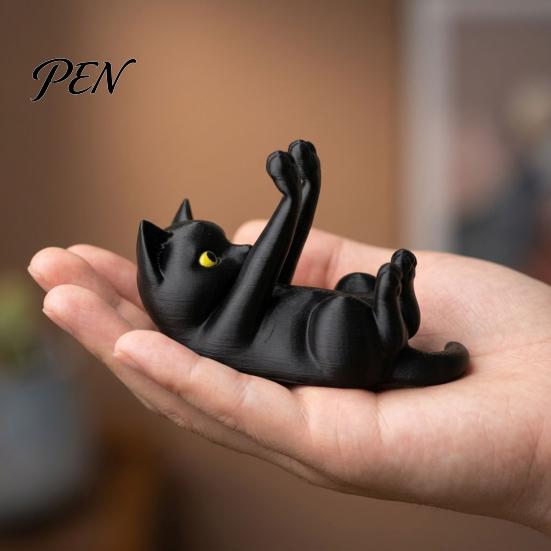 Милый черный кот держатель для телефона, смешной держатель, 3D-печатное животное, подставка для смартфона для ленивых, фигурка-декор для стола, декоративный котенок, крепление для планшета, домашний офис, спальня