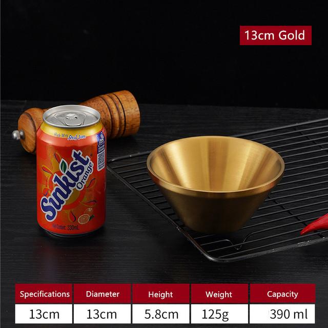 Чаша из нержавеющей стали, многоразмерный V-образный золотой салатник, салатница с лапшой, рисом и фруктами, кухонная посуда для приготовления пищи, корейский салатный лук