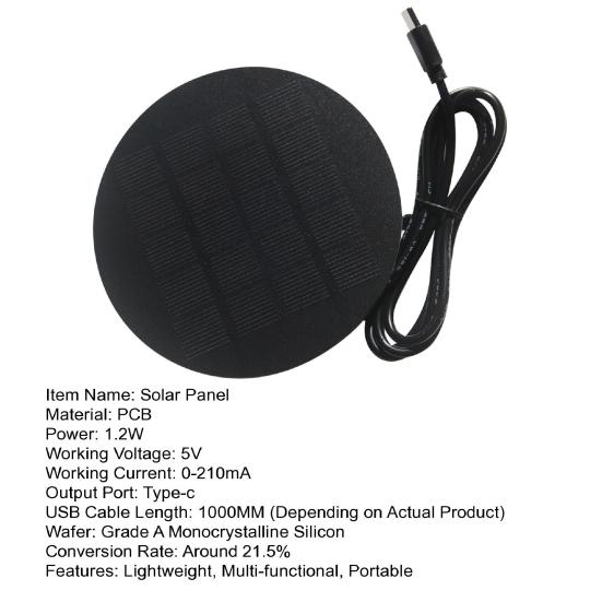 1.2 Вт 5 В Солнечная панель Портативный Легкий Тип-C Моторизованные жалюзи Окна Телефон Свет 3.7 В-5 В Электронное устройство