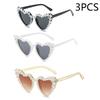 New In Luxury Fine Shimmering Love Pearl Sun Glasses Women Heart Glasses Casual Bling Sunglasses Lentes  Mujer