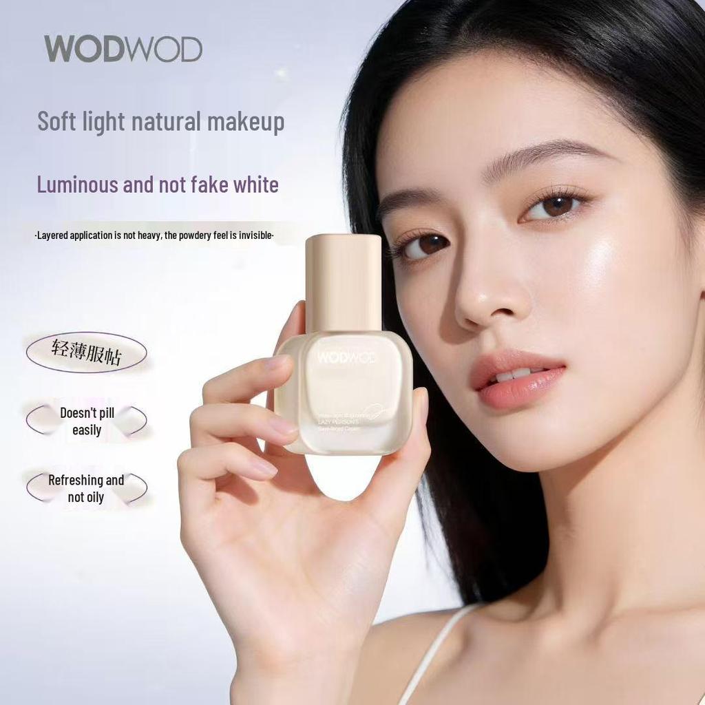 Крем-сияние для лица WODWOD Water Light Brightening Bare Skin Cream - Натуральный, Без белого налета, Легкое нанесение, Не требует снятия макияжа