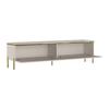 Meuble TV avec 2 portes - Beige et doré - VUKIA