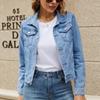 Autumn Fashion Women Denim Jacket Vintage Casual Long Sleeve Jean Jackets Female Solid Button Down Pocket Slim Winter Coat 29029