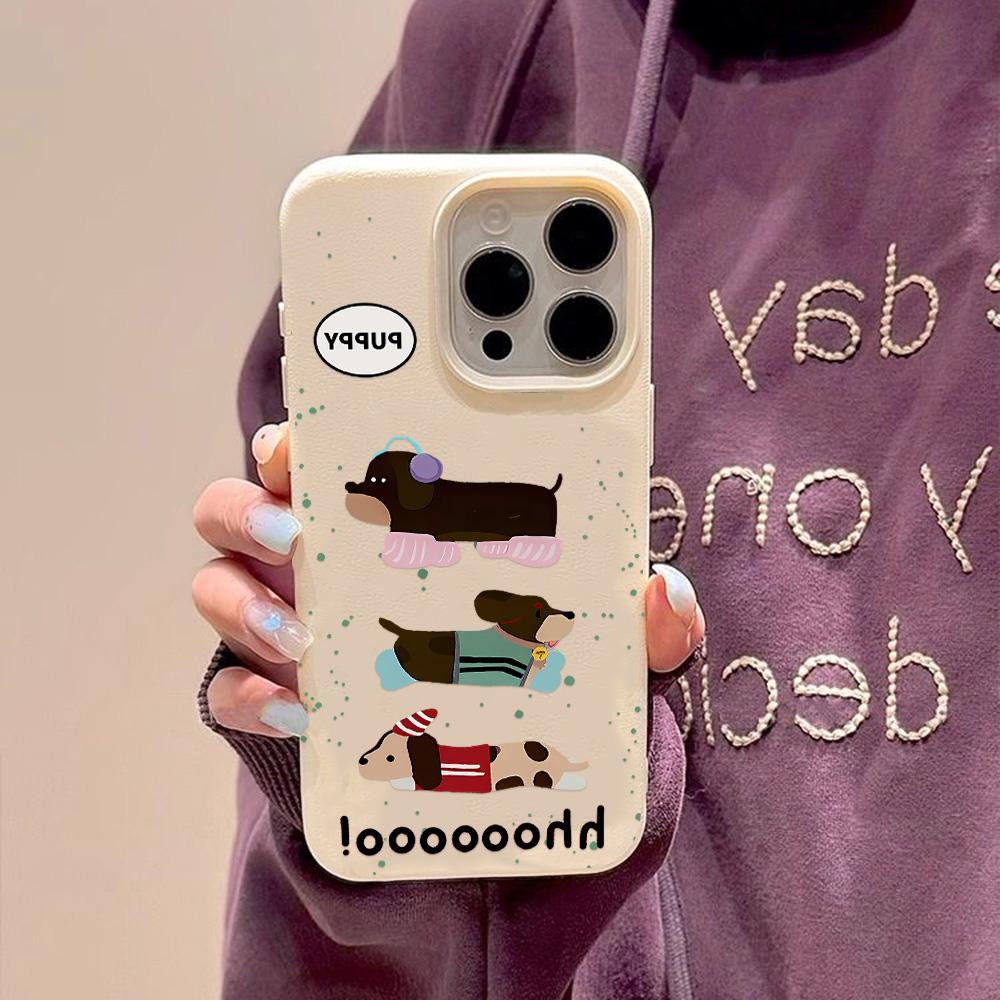 Чехол для телефона iPhone 11 13 XR XS Max, чехол для iPhone 12 14 15 16 Pro Max 12 Pro 15 Plus, кожаный, окрашенный, водонепроницаемый, устойчивый к падениям и износу, мультяшный