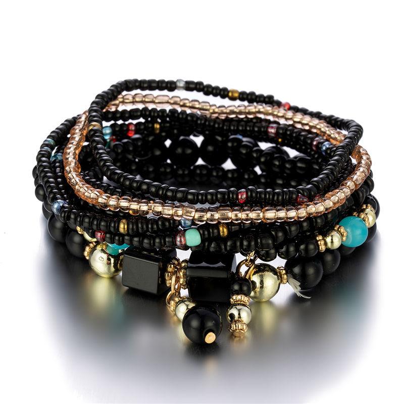 Bohemian Red Charm Beads Multilayer Bracelets & Bangles for Women Handmade Turquoises Beads Bracelet Femme Boho Jewelry
