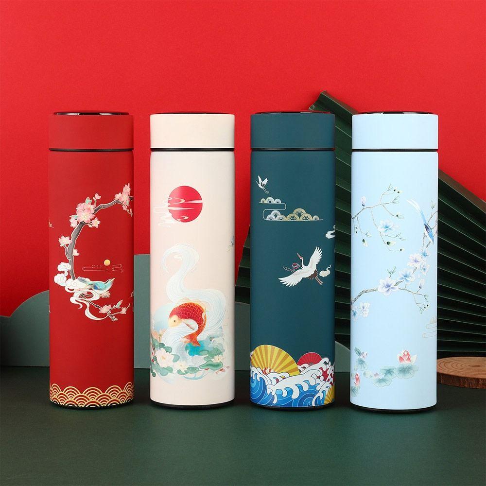 Бутылка для воды Вакуумные термосы Интеллектуальный дисплей температуры Премиальная дорожная кружка Кружка в китайском стиле