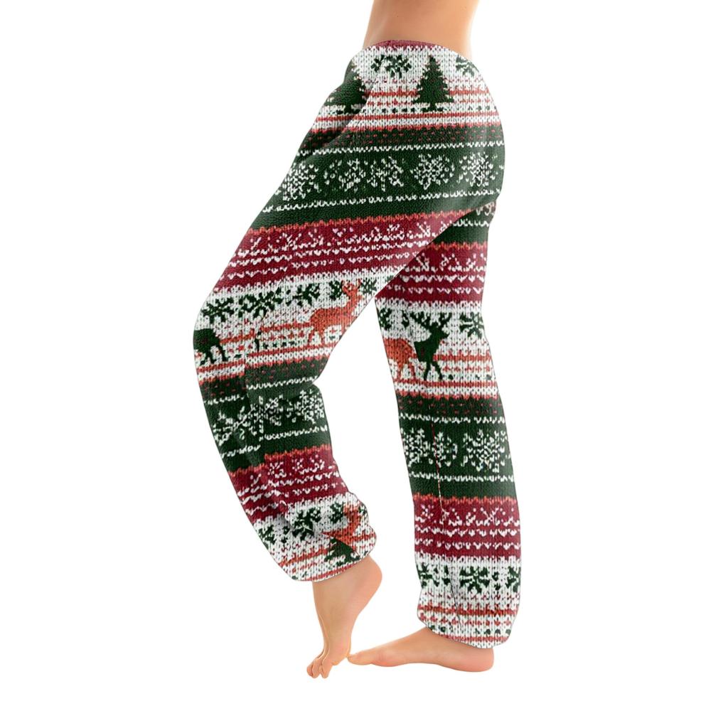 Women's Solid Color Trousers With Cuffs Casual Pants And Pajama Pants