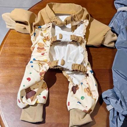 Dog anti-dirty clothes go out dust pants four-legged puppy teddy than bear small dog walking dog outdoor dog dust