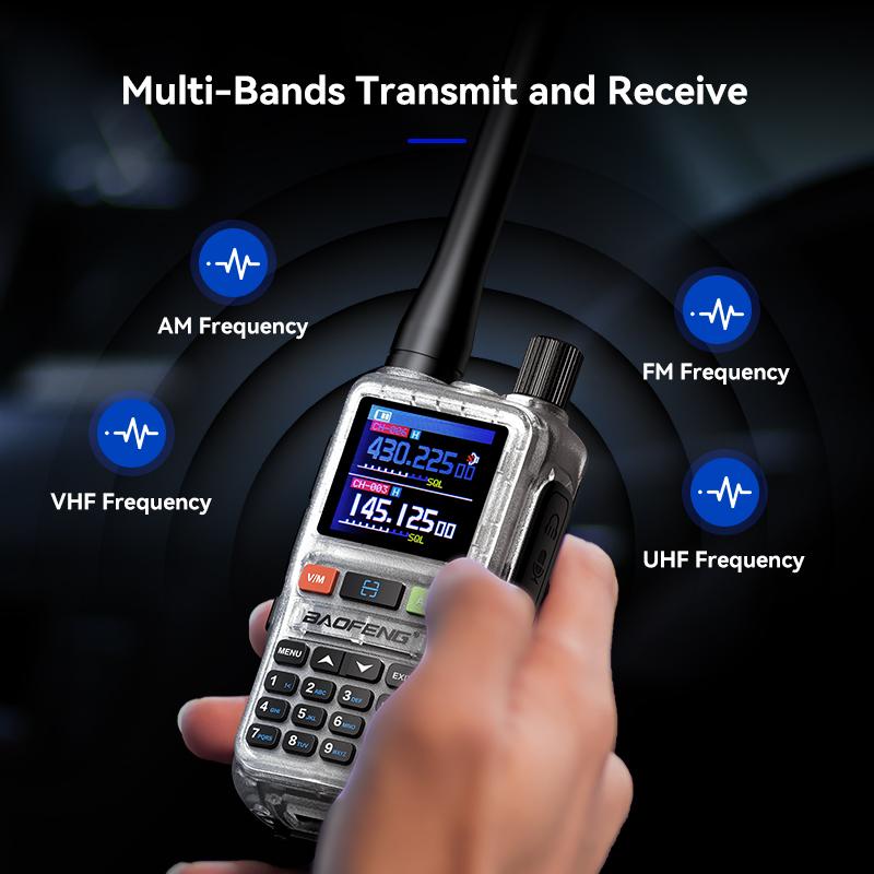 BAOFENG UV 5R Mini Walkie Talkie Bluetooth Wireless Copy Frequency Long Range Dual PTT UHF VHF AM Type-C charge Ham 2 Way Radio