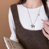 Silver Plated Beads Chain Chain Choker Korean Style Sweater Chain Fashion Horse Necklace  Women