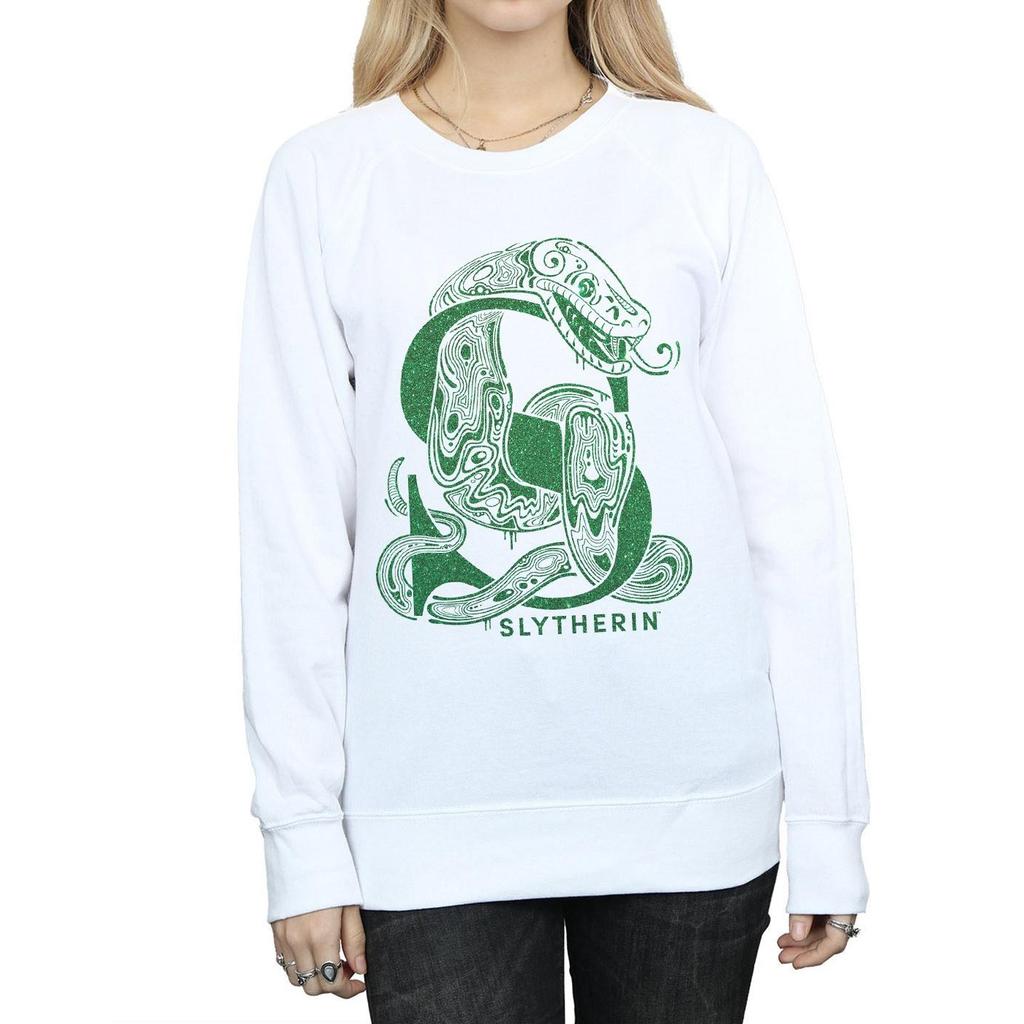 HARRY POTTER Womens/Ladies Slytherin Glitter Sweatshirt