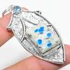 K2 Blue Azurite, Blue Topaz 925 Sterling Silver Jewelry Pendant 2.76" S2R41
