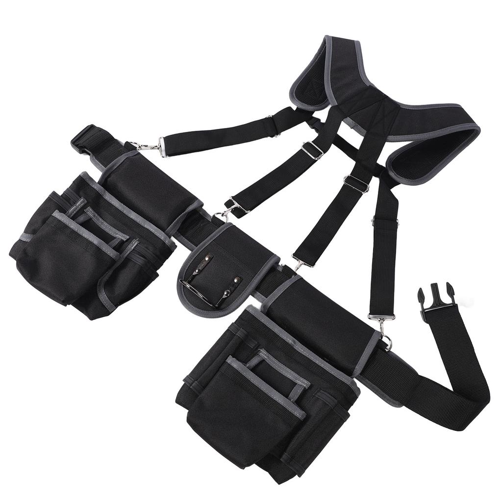 Пояс для инструментов электрика с 12 карманами, пояс для инструментов из полиэстера и нейлона 1680D с ремнем для электриков-рамщиков