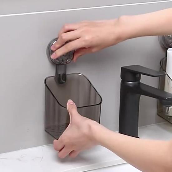 Угловой держатель для душа на присоске без сверления с крючком, прочный, выдерживающий нагрузку, простой в установке, съемная корзина для хранения вещей
