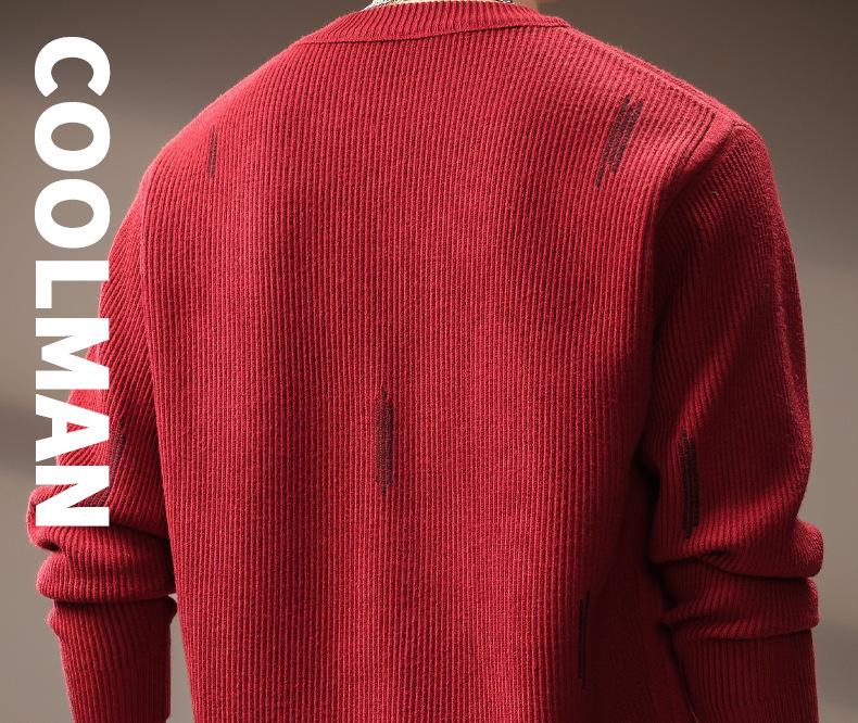 Men's Autumn Luxury Soft Knit Sweater - Versatile, Trendy & Casual Round Neck Hoodie