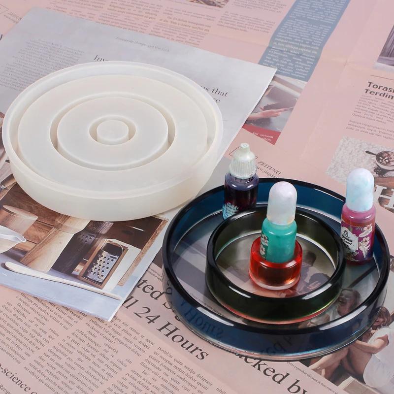 Круглый бетонный подсвечник, лоток, форма для гипса, коробка для хранения помады, силиконовая форма для изготовления смолы