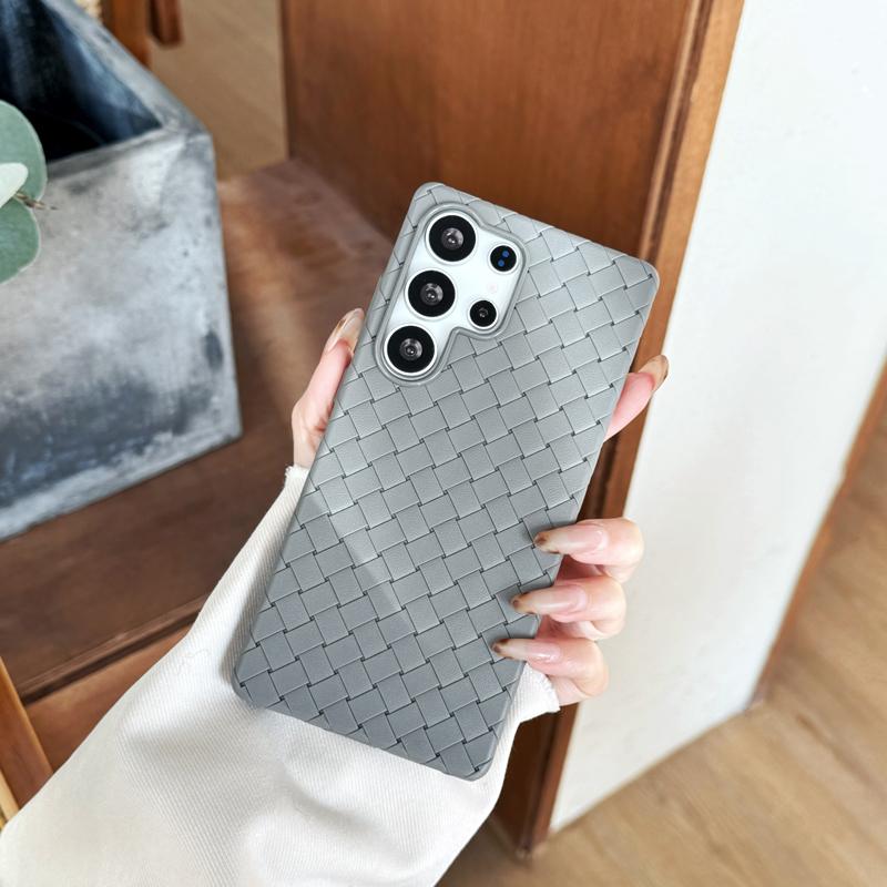 Премиальный однотонный мягкий кожаный чехол с плетением для Samsung S25 Ultra Galaxy S25PLUS, охлаждающая мягкая противоударная задняя крышка