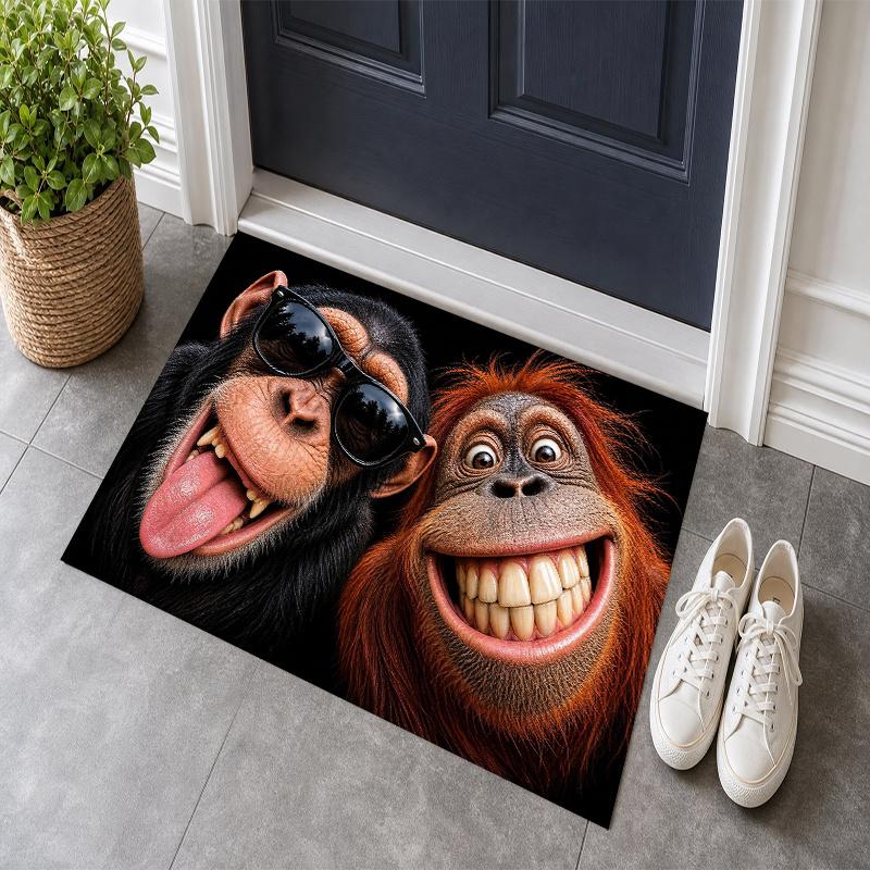 Funny Monkey Ape Area Rug Non Slip Washable Floor Mat For Bathroom Entryway Living Room Home Decor
