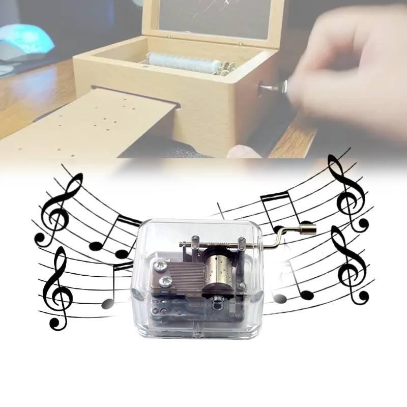 Cranked Hand Acrylic Music Box Creative Craft Ornament Toy Kids Gift Students