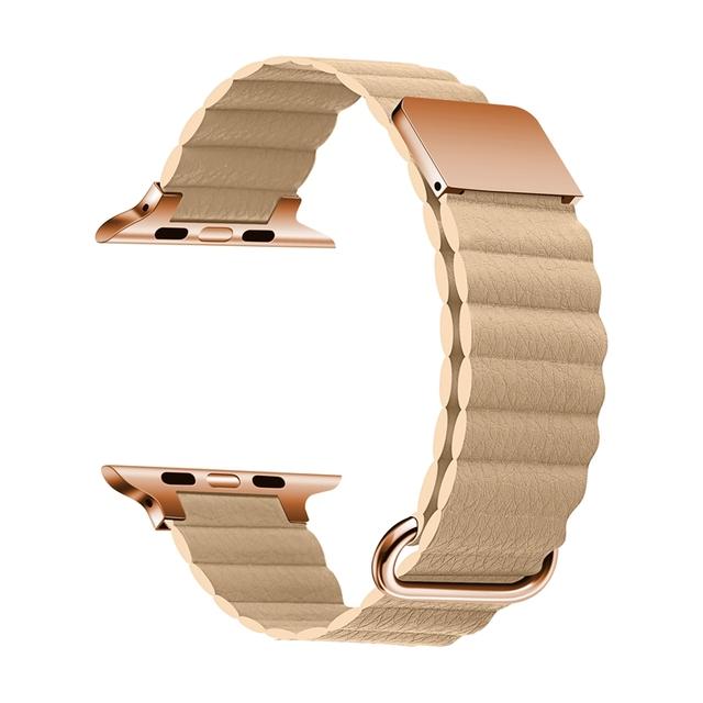 Подходит для ремешка Apple Watch 8 Apple Watch se/ultra/7-го поколения iwatch6 кожаный ремешок с магнитным притяжением и креативностью