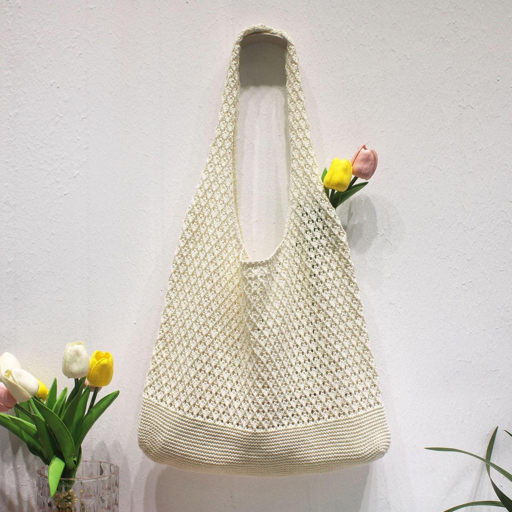 Легкие и эстетичные женские летние вязаные крючком сумки-тоут — идеально подходят для пляжа, шопинга и вечеринок