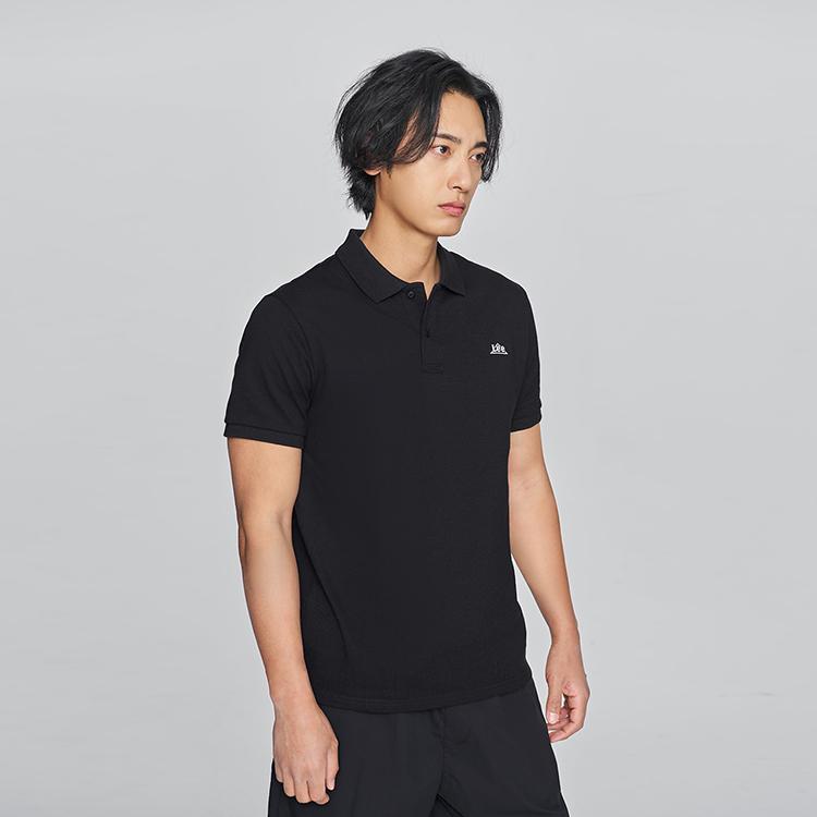 Lee Polo Shirts Men's Black Lapel Moderate Straight Fit LMT0104054CJ00FK11000