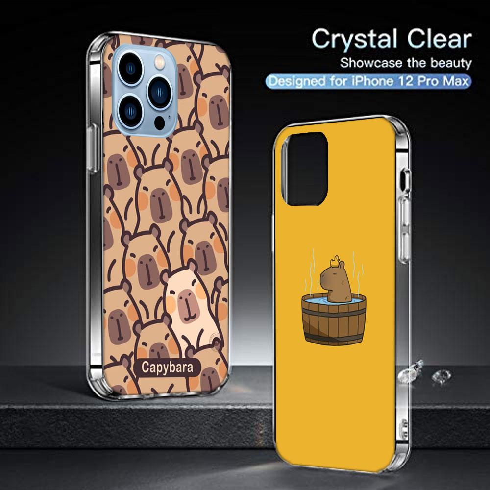Cute Cartoon Capybara Cases Phone Case For Iphone 17E 16E 17 Air 16 Pro Max 15 Pro 14 Plus 11 13 12 Mini Cover Cases Compatible