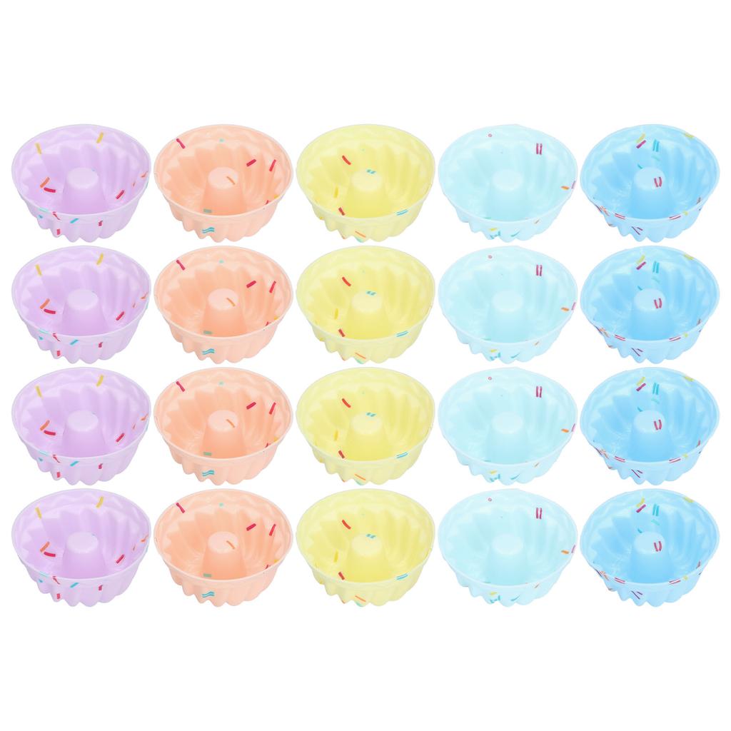 20Pcs Small Cake Cup Baking Mold Reusable Easy Clean Silicone Mini Cupcake HoldersThread Set