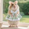 Платье с принтом для питомца, кружевная отделка, платье-жилет, летнее платье с бантом, одежда для питомца для хомяка, морской свинки, выходное платье, наряд