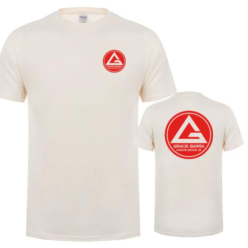 Gracie Barra Carlos GR Футболка Летняя Мужская с Коротким Рукавом из Хлопка с Круглым Вырезом Модная Крутая Футболка