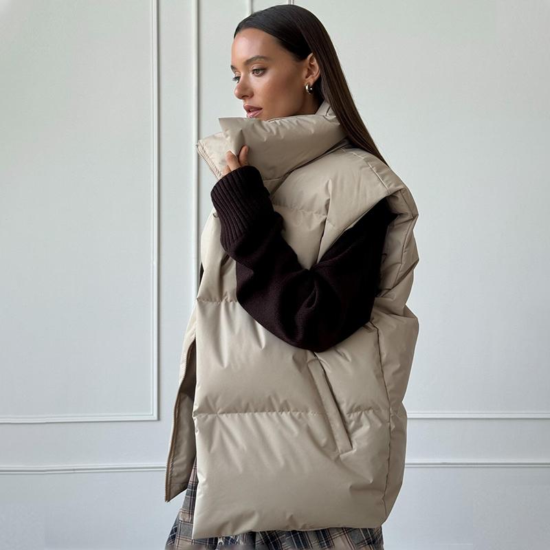 Женская зимняя теплая стеганая куртка без рукавов, свободная демисезонная куртка для женщин 2024 года, осень, новая повседневная парка, уличные куртки для активного отдыха, женская одежда
