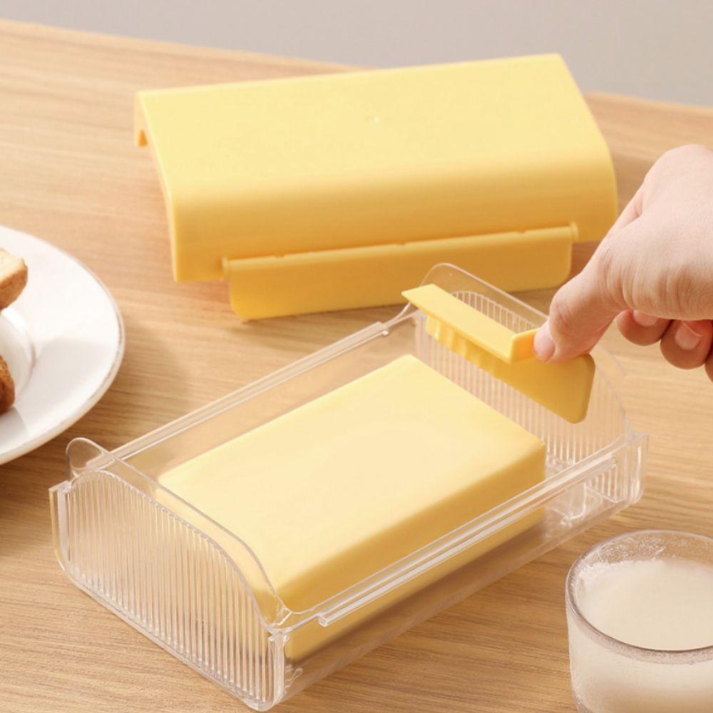 Plastic Butter Dish Sealed Butter Splitting Box Household Butter Tray Refrigerator