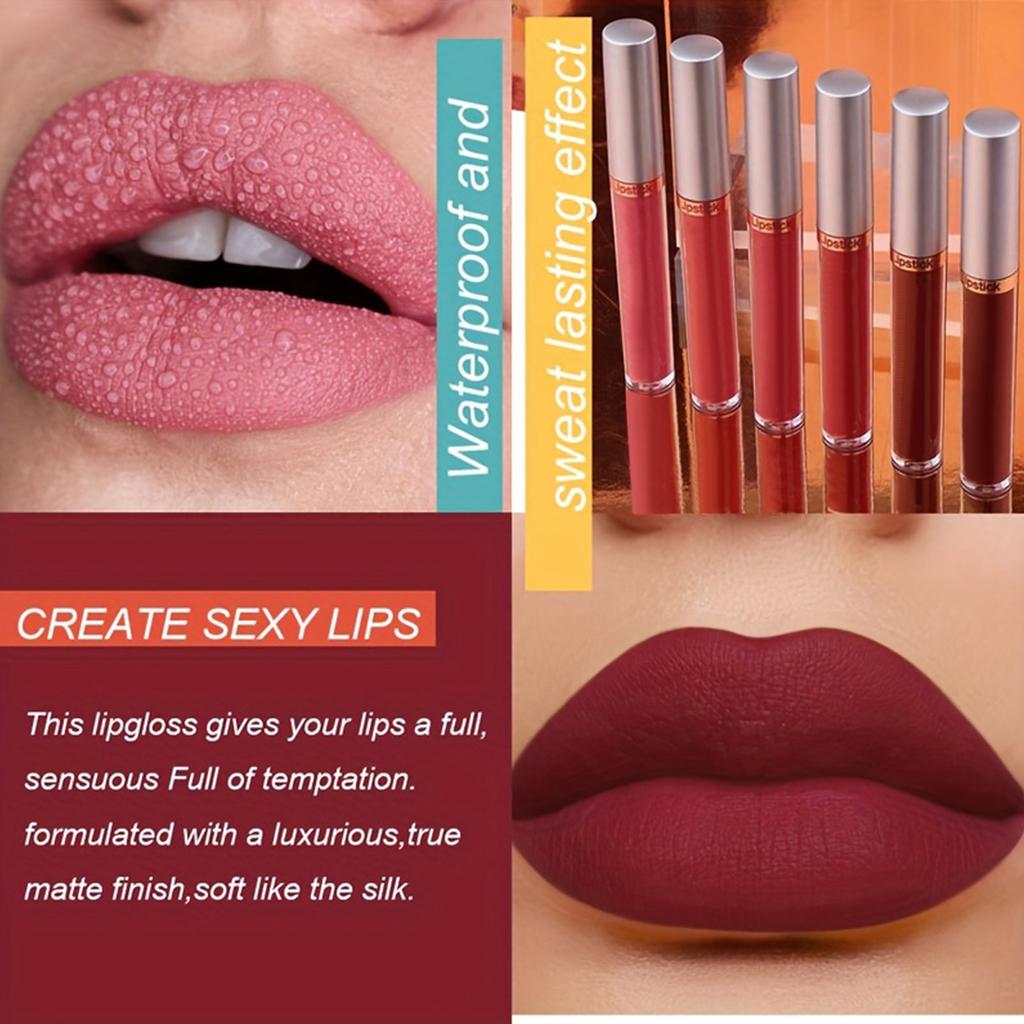 2.5ml Six Piece Women's Dyed Long Lasting Waterproof Lipstick Set Moisturizes Lips