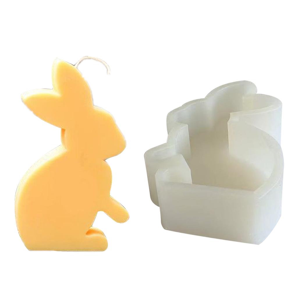 3D форма для свечи в виде кролика для DIY свечи, мыла, гипса, украшение для пасхальной вечеринки, форма для свечи на пасхальную тематику, силиконовые формы для смолы в виде кролика