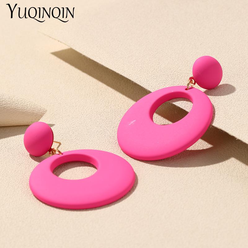 Новые модные большие серьги-подвески из акриловой смолы для женщин, длинные геометрические круглые серьги-подвески для девочек, корейские ювелирные изделия для путешествий