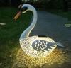 European & American Outdoor Garden Luminous Wrought Iron Swan Ornaments Solar Lights