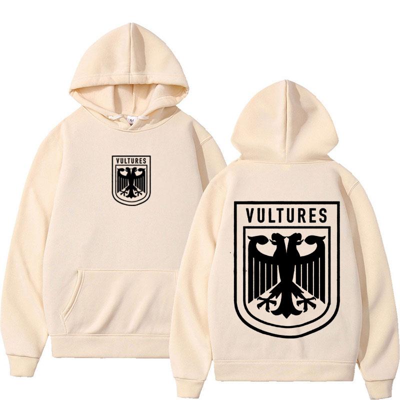 Толстовка с логотипом рэпера Канье Уэста Vultures для мужчин и женщин в стиле хип-хоп, винтажные пуловеры, толстовка с капюшоном, повседневная флисовая толстовка, уличная одежда