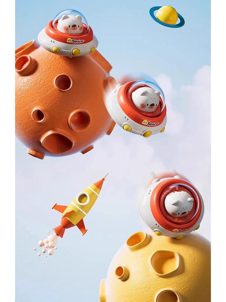 Press and Slide Saucer Car: Educational Crawling Toy for Infants and Toddlers (Ages 1-3) - Perfect Birthday Gift