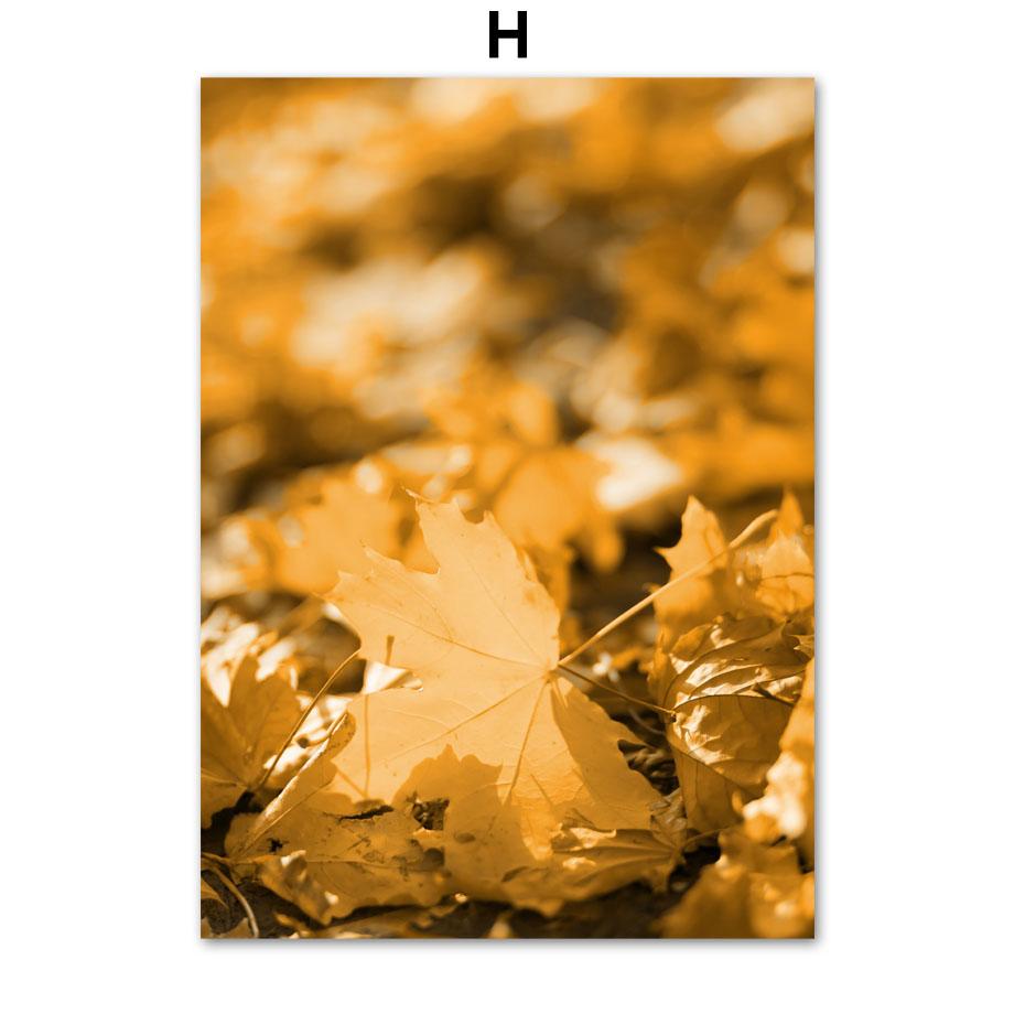 Autumn Forest Highway Lake Pumpkin Squirrel Village Nordic Poster Wall Art Print Canvas Painting Wall Pictures For Bedroom Decor