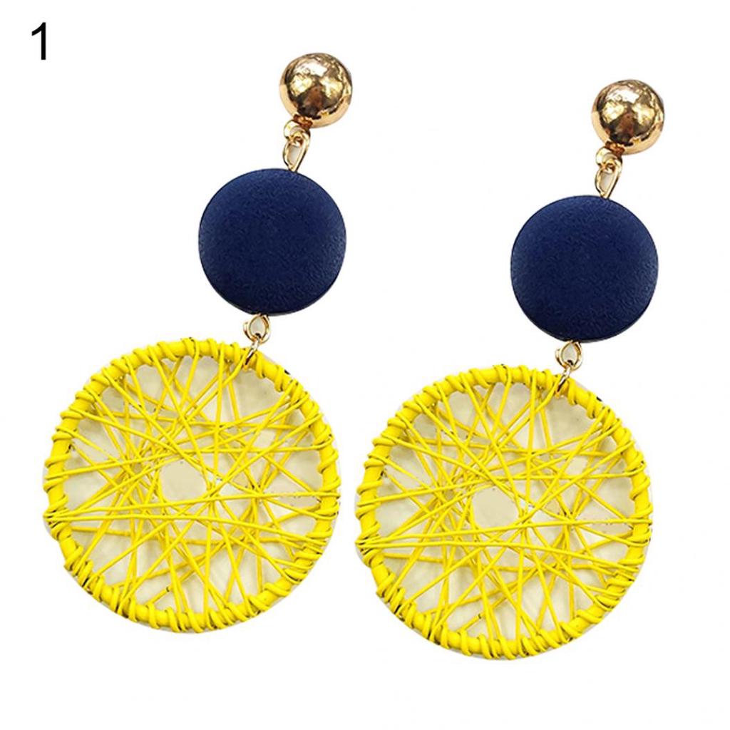 Creative Women Long Round Hollow Circle Dangle Earrings Club Party Jewelry