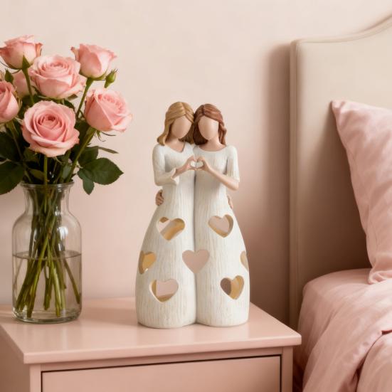 Светодиодный светильник в форме свечи с полым узором «Любовь», лампа для создания атмосферы в гостиной, теплая на ощупь, из смолы, для дома