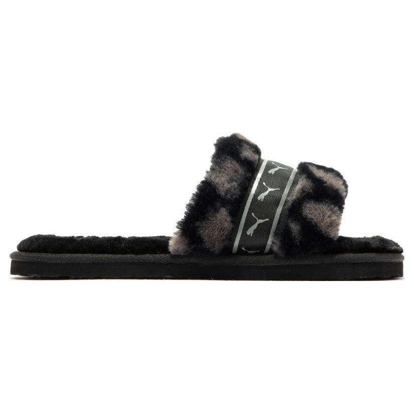 Puma Fluff Remix Plush Comfort EVA Slide Sandals Women Sandals Black Gray 390970-02