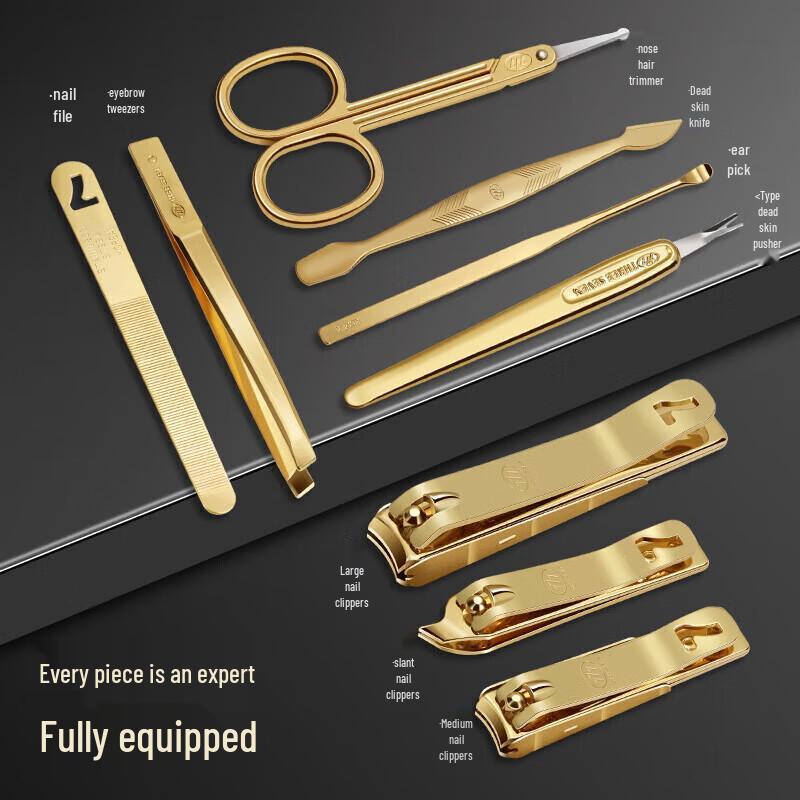 777 Black Gold Business 9-Piece Nail Clipper Set