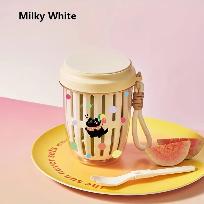 1 шт. Герметичный портативный стакан для салата с вилкой Большой вместимости Контейнер для фруктов Офис Школа Пикники Любители еды на открытом воздухе