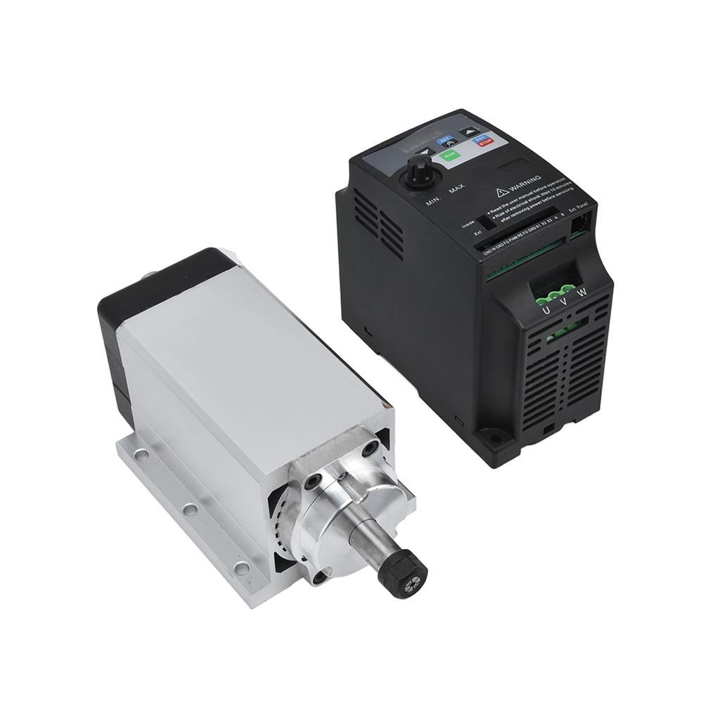 Комплект шпиндельного двигателя с воздушным охлаждением 0,55 Нм 700 Вт Бесщеточный двигатель и инвертор привода 600 Вт Цанга ER11A AC 110 В