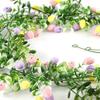 2 шт. Гирлянда из пасхальных яиц для камина, весенняя лоза, цветок, пасхальная гирлянда, разноцветное искусственное подвесное настенное украшение, для украшения дерева