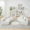 Gekrümmtes Chenille-Sofamodul mit 2 Kissen, symmetrisch, halbkreisförmig, für Schlafzimmer, Wohnzimmer, Büro (zur Entspannung oder für ein Nickerchen), Viersitzer-Sofa