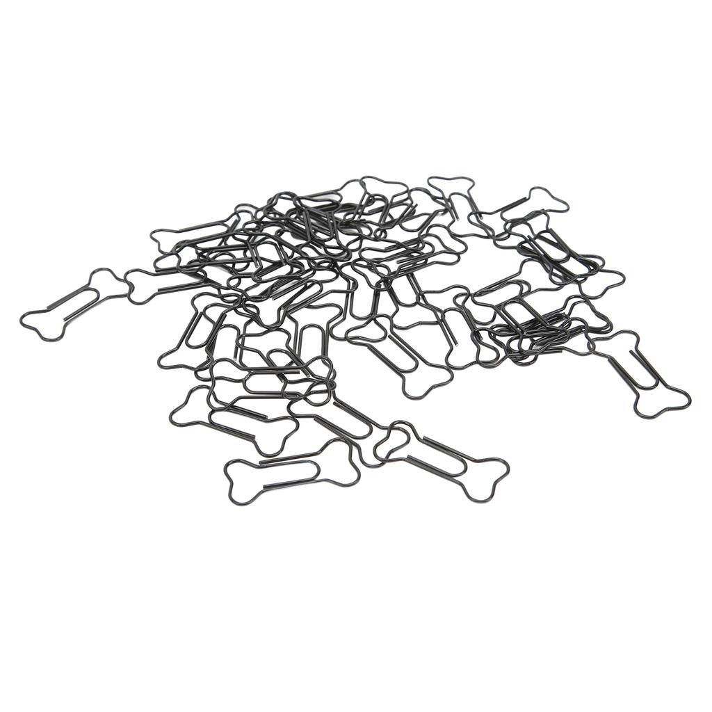 45 шт. скрепок в форме собачьей кости, черные, легкие, для организации записных книжек, проволочные зажимы-закладки